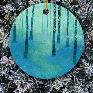 Bluebell Woodland Painting Ceramic Ornament