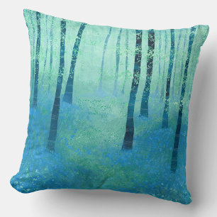 Bluebell Woodland Throw Pillow