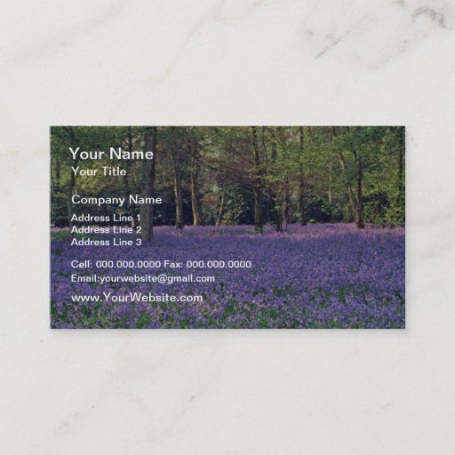 Customizable Bluebell Woods, England flowers Business Cards