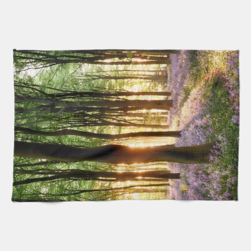 Bluebell woods in early morning sunrise towel