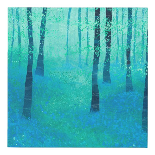 Bluebell Woods in Spring Faux Canvas Print (Front)
