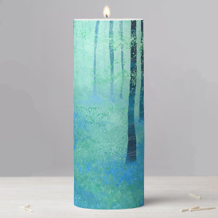 Bluebell Woods in Spring Landscape Pillar Candle