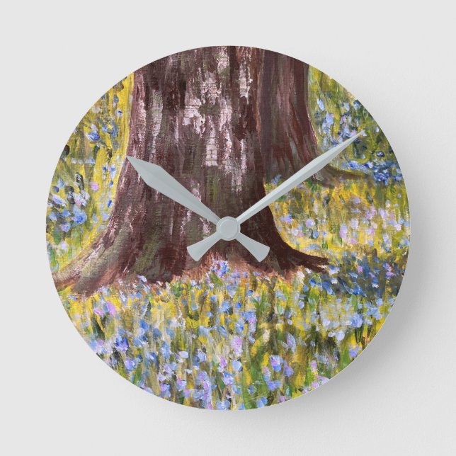 Bluebell Woods  Round Clock (Front)
