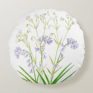 Bluebells and stitchwort cotton cushion throw