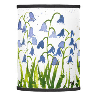 Bluebells blue flowers Nature Watercolor Botanical Lamp Shade
