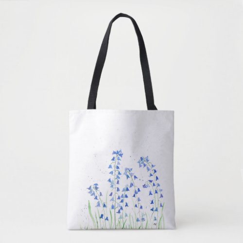 Bluebells blue flowers tote bag