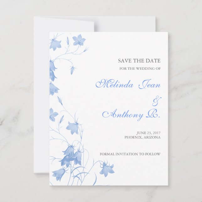 Bluebells - Blue Save the Date (Front)