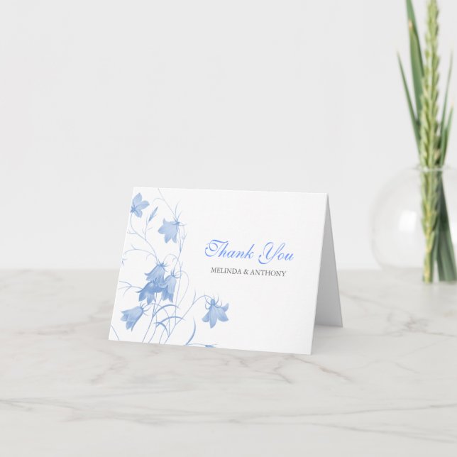 Bluebells - Blue Thank You Card (Front)