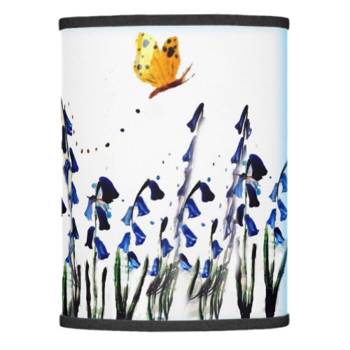 Bluebells butterfly floral art lamp shade