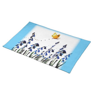 Bluebells Butterfly Floral Cloth Placemat
