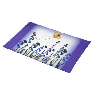 Bluebells Butterfly Purple Cloth Placemat