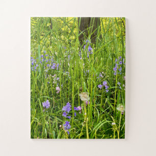 Bluebells & Dandelions in Wild Spring Grass Jigsaw Puzzle