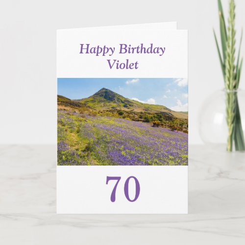 Bluebells Editable 70th Or Any Age Birthday Card