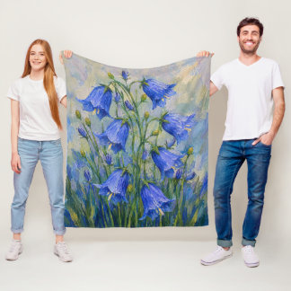 Bluebells Flowers Fleece Blanket