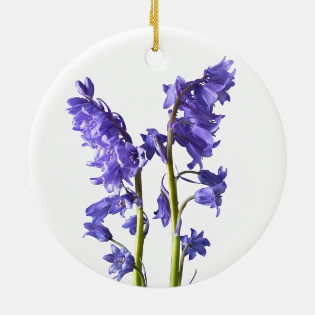 Bluebells, From the very Woods I Created! Ceramic Ornament (Back)