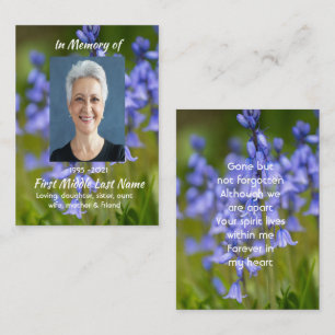 Bluebells Garden Flowers Memorial Keepsake  Business Card