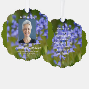 Bluebells Garden Flowers Memorial Keepsake Ornament Card
