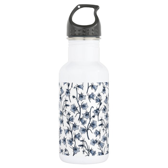 Bluebells, Harebells, Bellflowers Stainless Steel Water Bottle (Front)