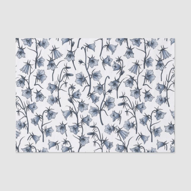 Bluebells, Harebells, Bellflowers Tissue Paper (Front)