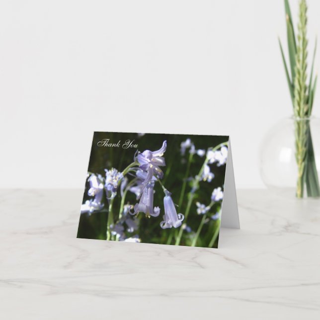 Bluebells Letterpress Thank You Card (Front)