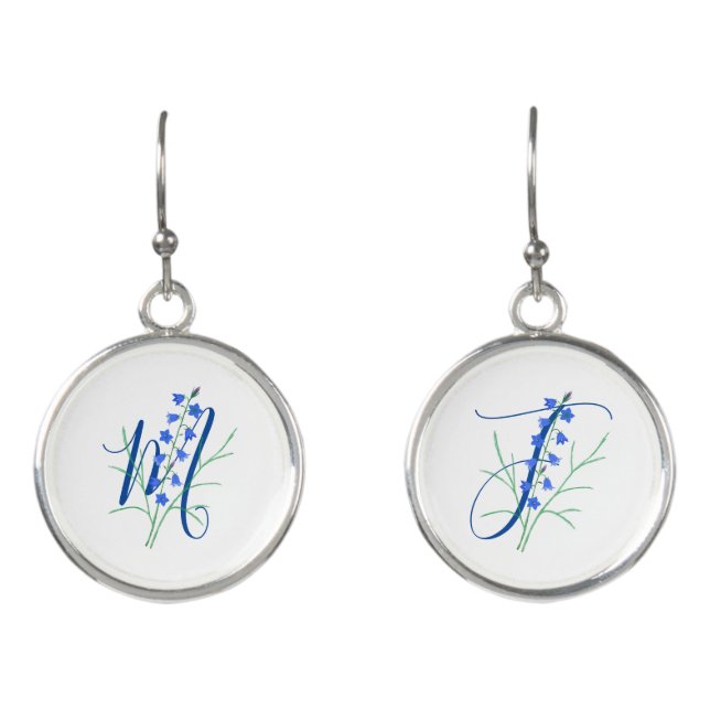 Bluebells Monogram  Earrings (Front)