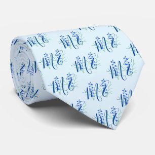 Bluebells Monogram Neck Tie