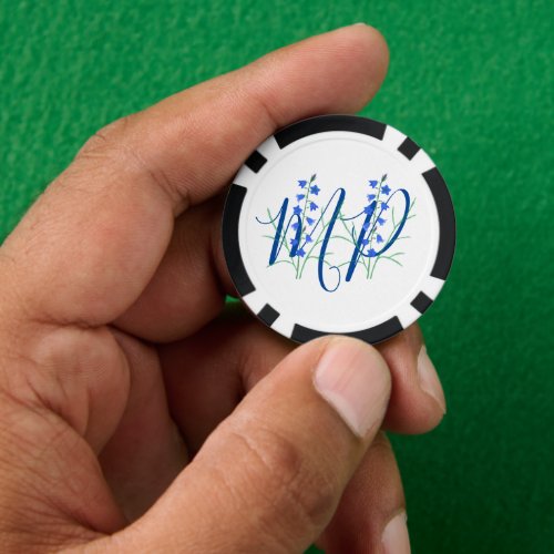 Bluebells Monogram Poker Chips