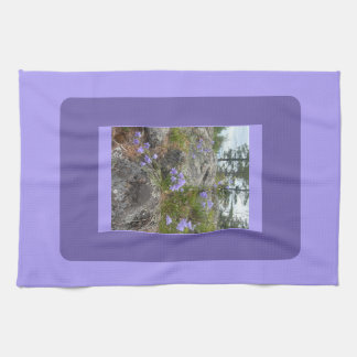 Bluebells on a rocky hillside kitchen towel