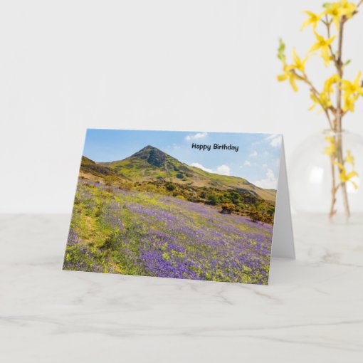 Bluebells On Hillside Birthday Card | Zazzle