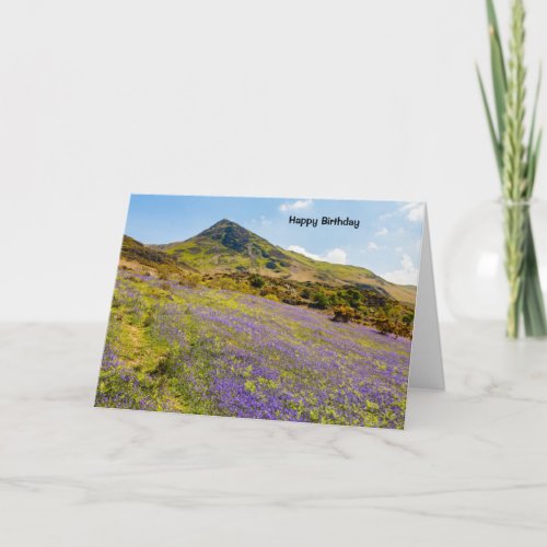 Bluebells On Hillside Birthday Card