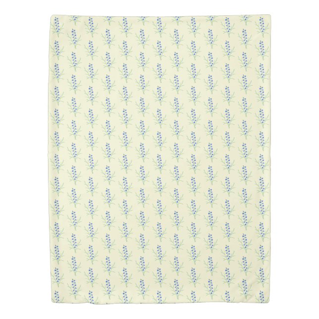 Bluebells Pale Yellow Twin Duvet Cover (Front)