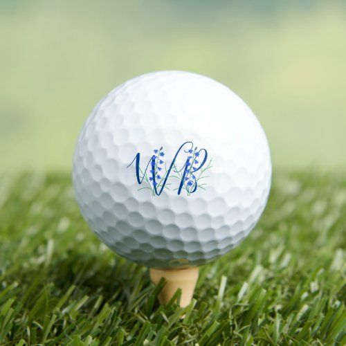 Bluebells Personalized Monogram Golf Balls