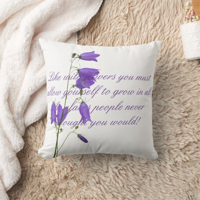 Bluebells quote script throw pillow (Blanket)