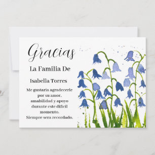 Bluebells Spanish Floral Funeral Death Thank you  Invitation