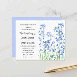 Bluebells Watercolor Blue Floral Elegant Wedding
