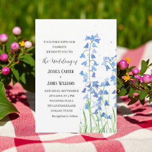Bluebells Watercolor Floral Wedding Invitation