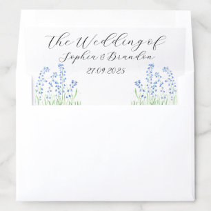 Bluebells Watercolor Floral Wildflowers Wedding Envelope Liner
