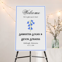 Bluebells White Large Wedding Sign