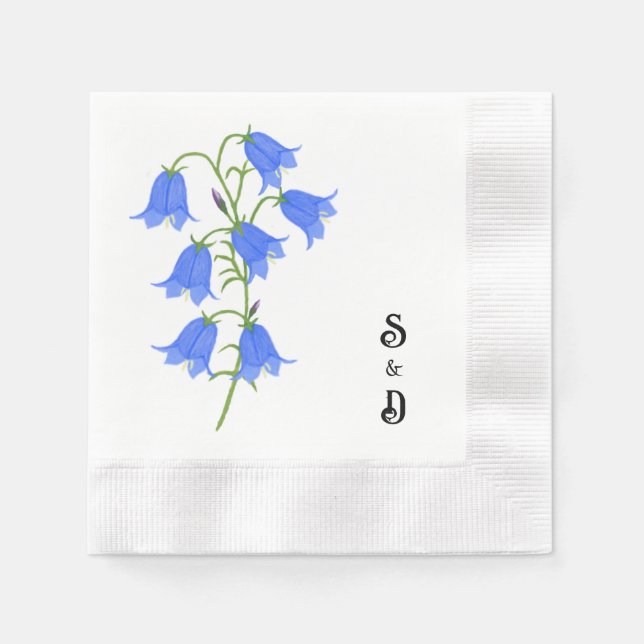 Bluebells White Napkins (Front)