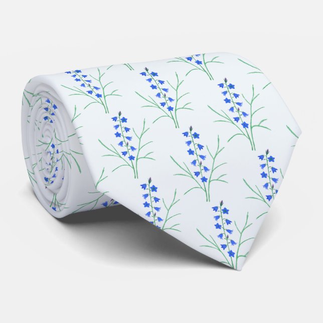 Bluebells White Neck Tie (Rolled)