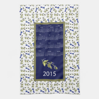 blueberries 2015 calendar kitchen tea towel