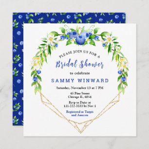 Blueberries and Foliage Bridal Shower Invitation