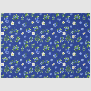 Blueberries and Foliage Pattern Tissue Paper