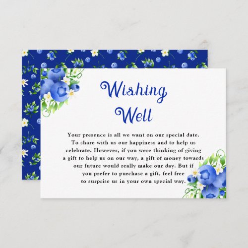 Blueberries and Foliage Wedding Wishing Well Enclosure Card
