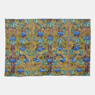 Blueberries and moss towel