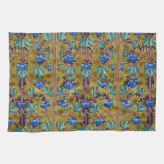 Blueberries and moss towel