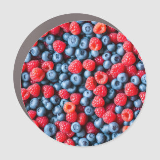 Blueberries and Raspberries Car Magnet