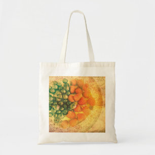 Blueberries and raspberries on a vintage plate tote bag