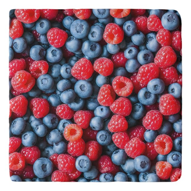 Blueberries and Raspberries Trivet (Front)