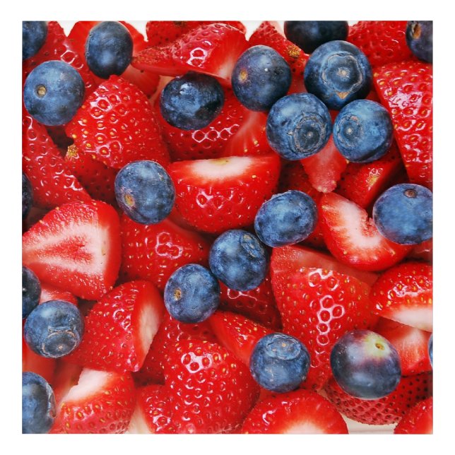 Blueberries and strawberries acrylic print (Front)